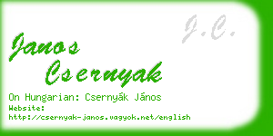 janos csernyak business card